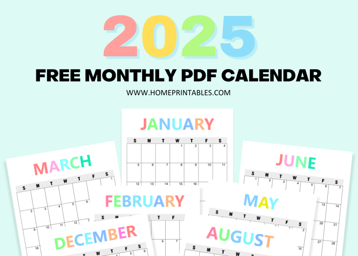 12 Month Free Printable 2025 Calendar Printable Pdf Adiana Opaline