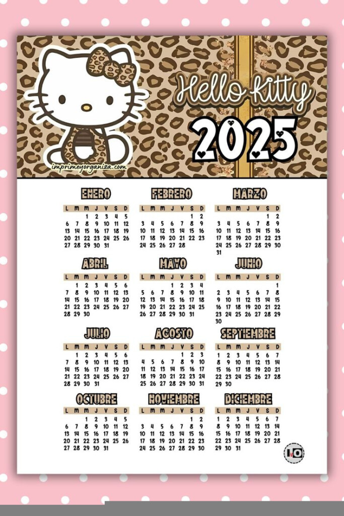 12 Month Free Printable Hello Kitty Calendar 2025 Calendars 2025