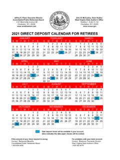2021 DIRECT DEPOSIT CALENDAR FOR RETIREES 2021 direct deposit 