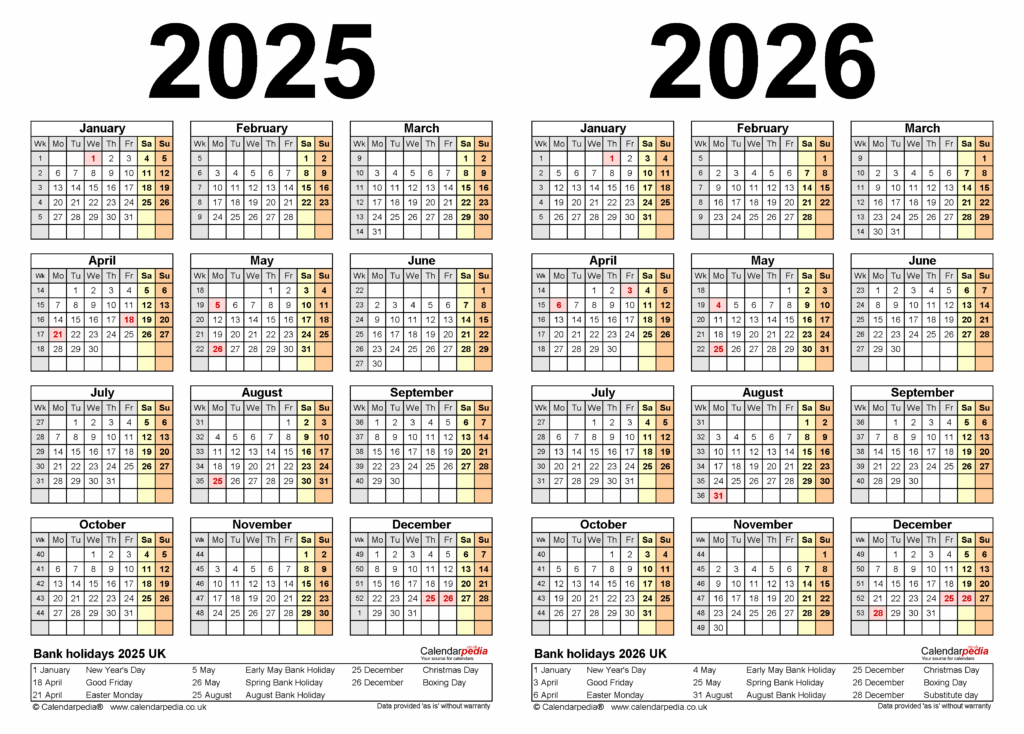 2025 2026 Calendar Free Template Rhoda Nickie