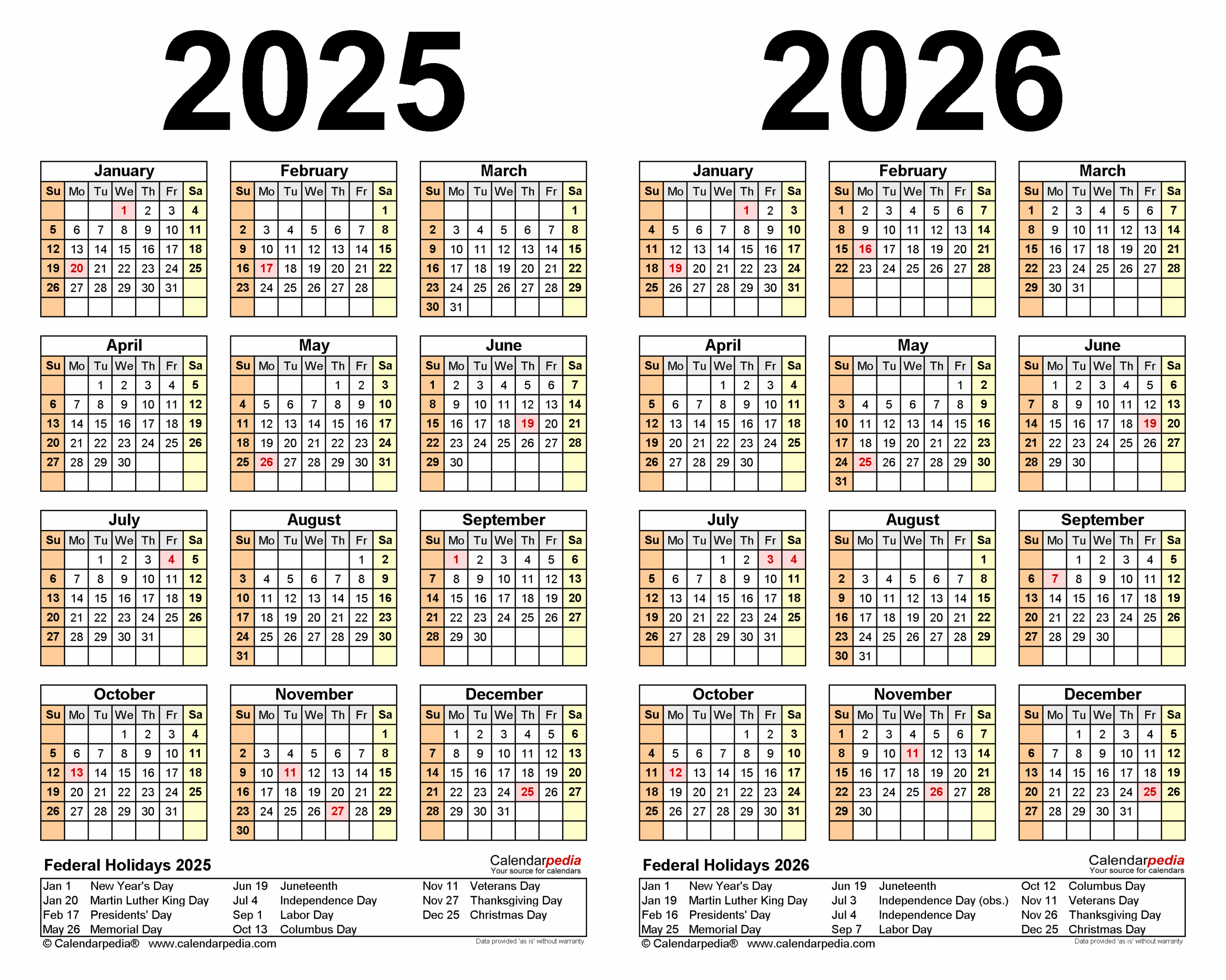 2025 2026 Minthly Calendar Jonathan Cai