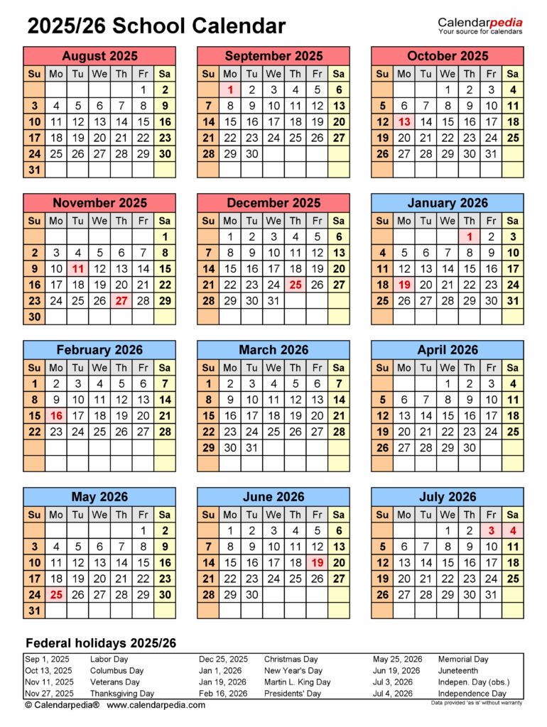 2025 2026 Public School Calendar Kim G Ashby