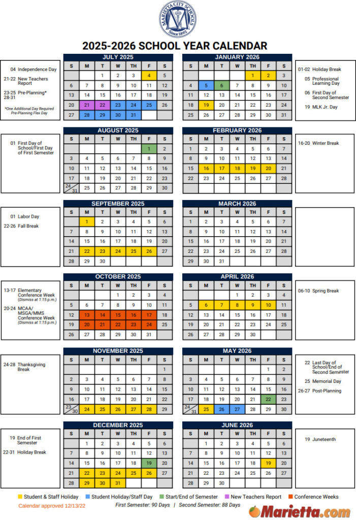 2025 2026 School Year Calendar Lee Sears