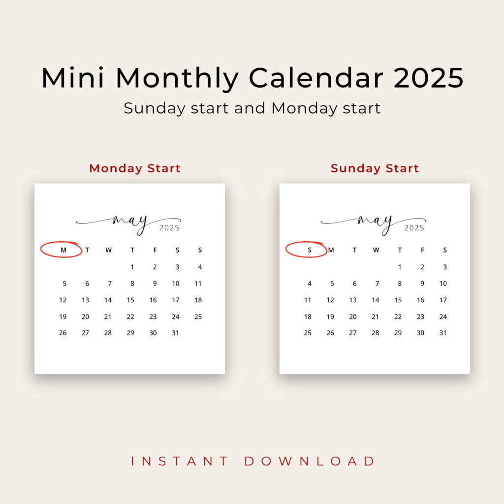 2025 3x3 Mini Calendar 2025 Calendar Card 2025 Pocket Calendar Elegant 