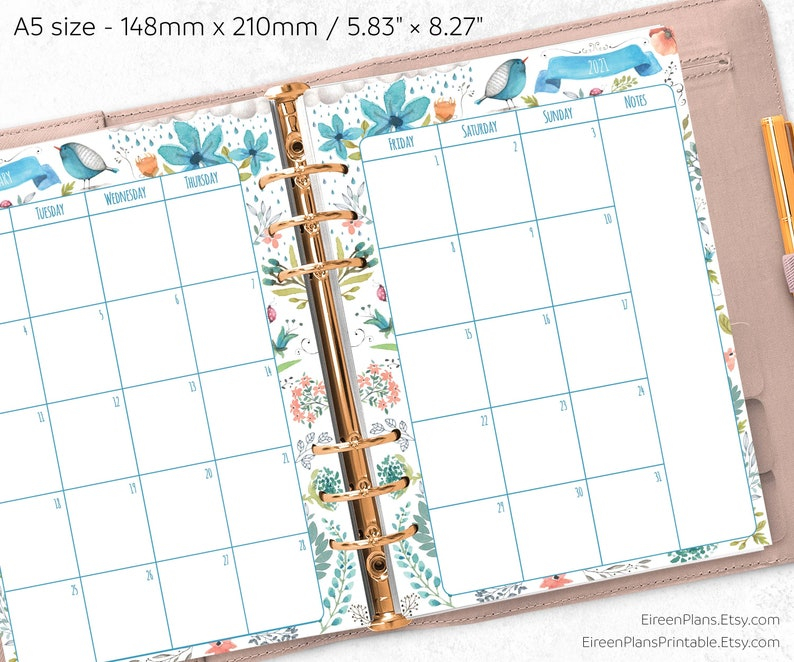 2025 A5 Calendar Printable Austin Parker