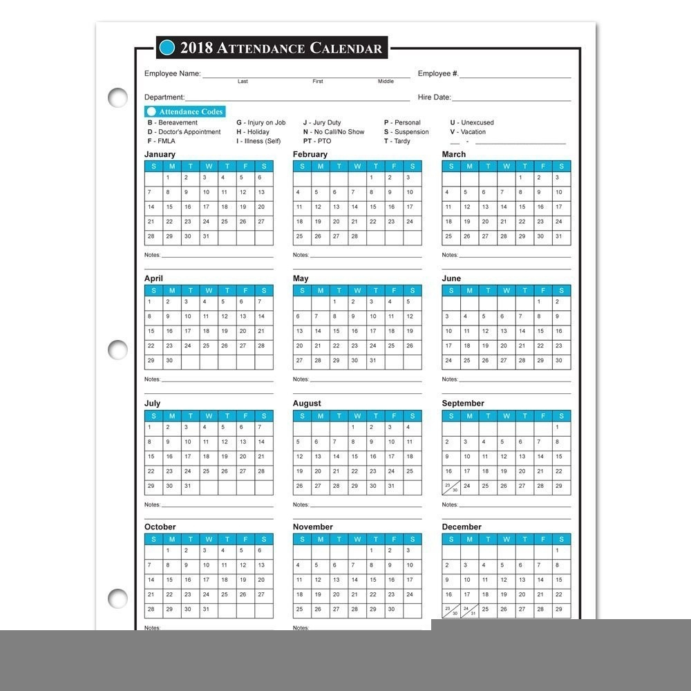 2025 Attendance Calendar Bodhi Irving