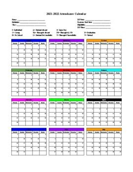 2025 Attendance Calendar Free Printable Ruthy Claudina