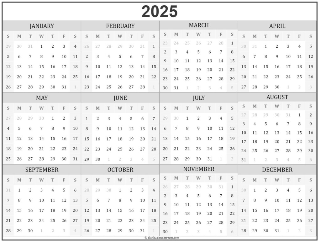 2025 Blank Calendar Printable Pdf Word Spectacular Breathtaking 