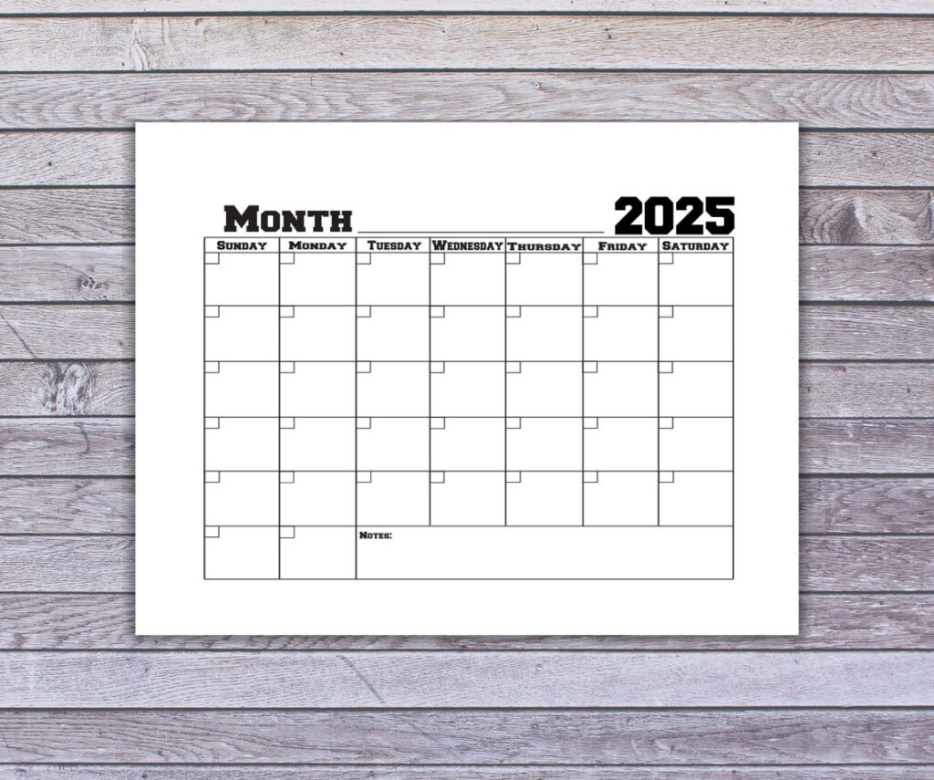 2025 Blank Fillable Calendar Printable Monthly PDF Etsy