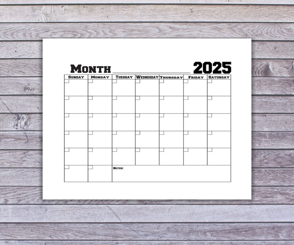 2025 Blank Fillable Calendar Printable Monthly PDF Etsy