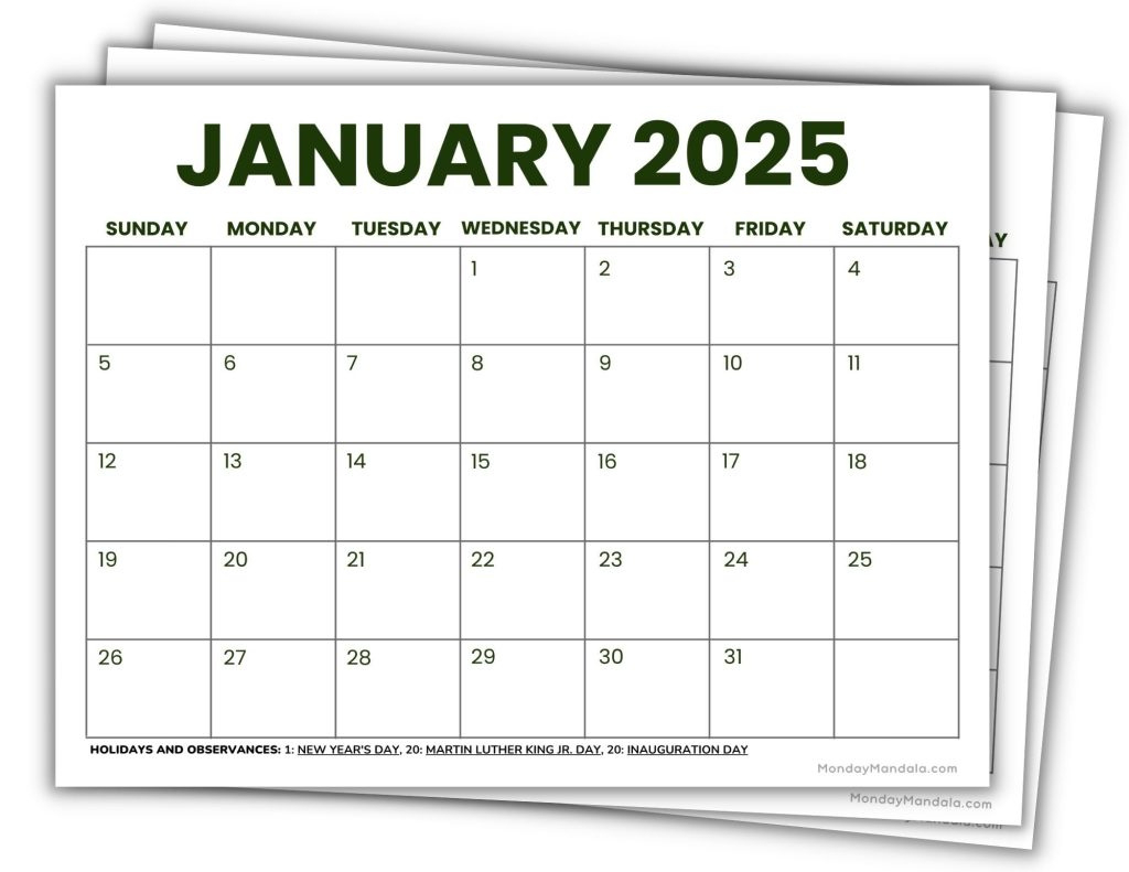 2025 Calendar Booklet Printable