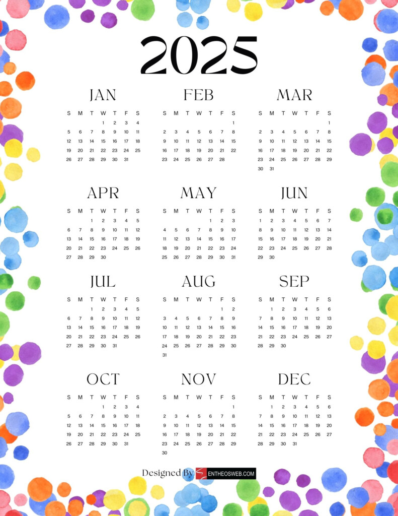 2025 Calendar Free PDF Printables EntheosWeb