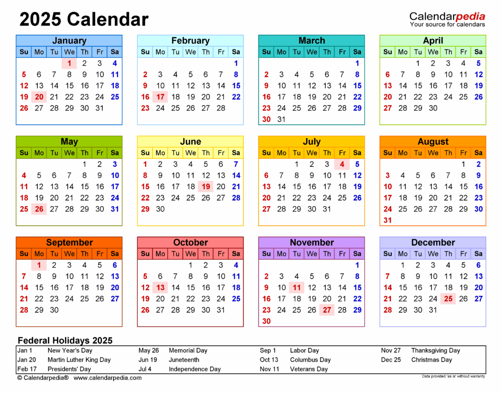 2025 Calendar Printable Half Page Printable Free Rhoda Nickie