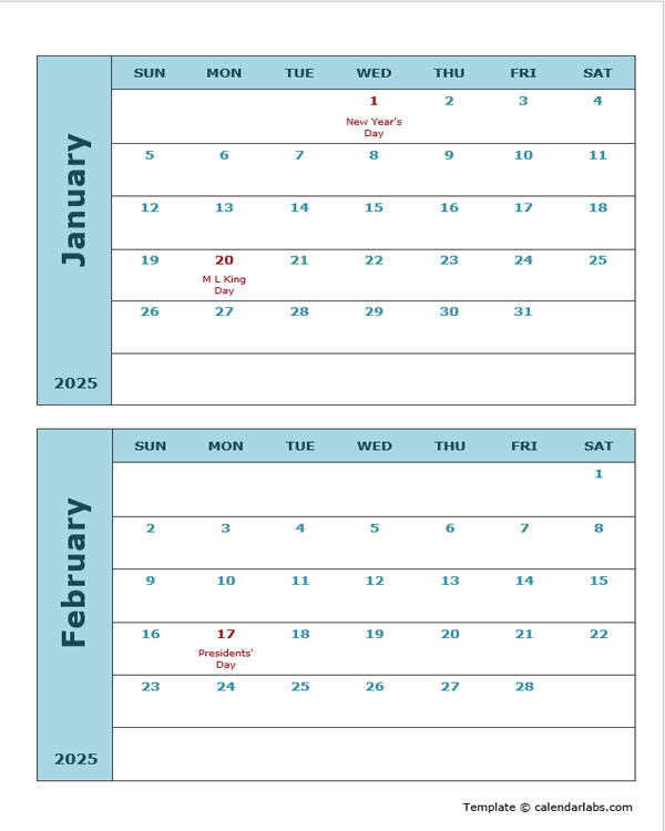 2025 Calendar Printable One Month Per Page Template Cherie D Price