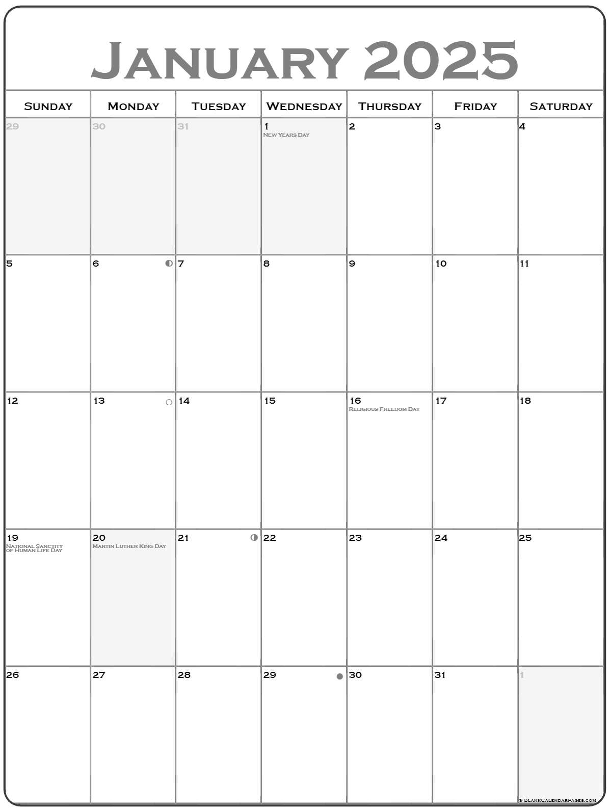 2025 Calendar Printable Portrait Eliza Joys