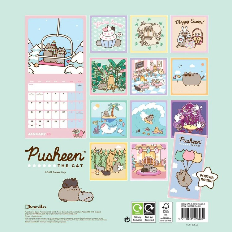 2025 Calendar Pusheen Faye W Kennedy