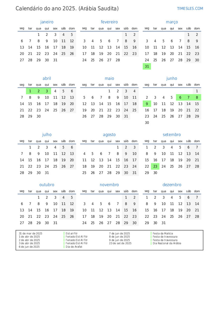2025 Calendar Saudi Arabia Printable Olga Tiffie