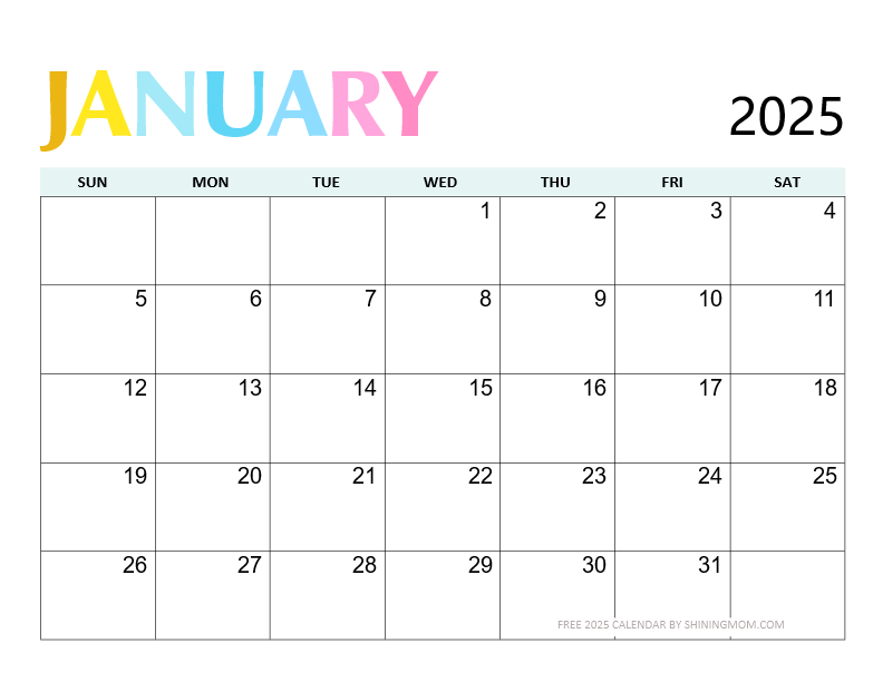 2025 Calendar Shining Mom Jasmine Bower