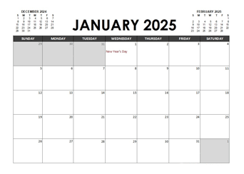 2025 Calendar South Africa Printable Monthly Subscription Daniel S White