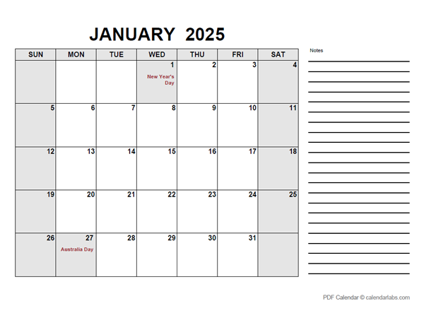 2025 Calendar With Holidays Australia Pdf Alma M Johansen