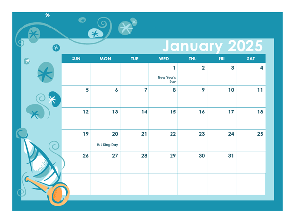 2025 Colorful Kids Monthly Calendar Free Printable Templates
