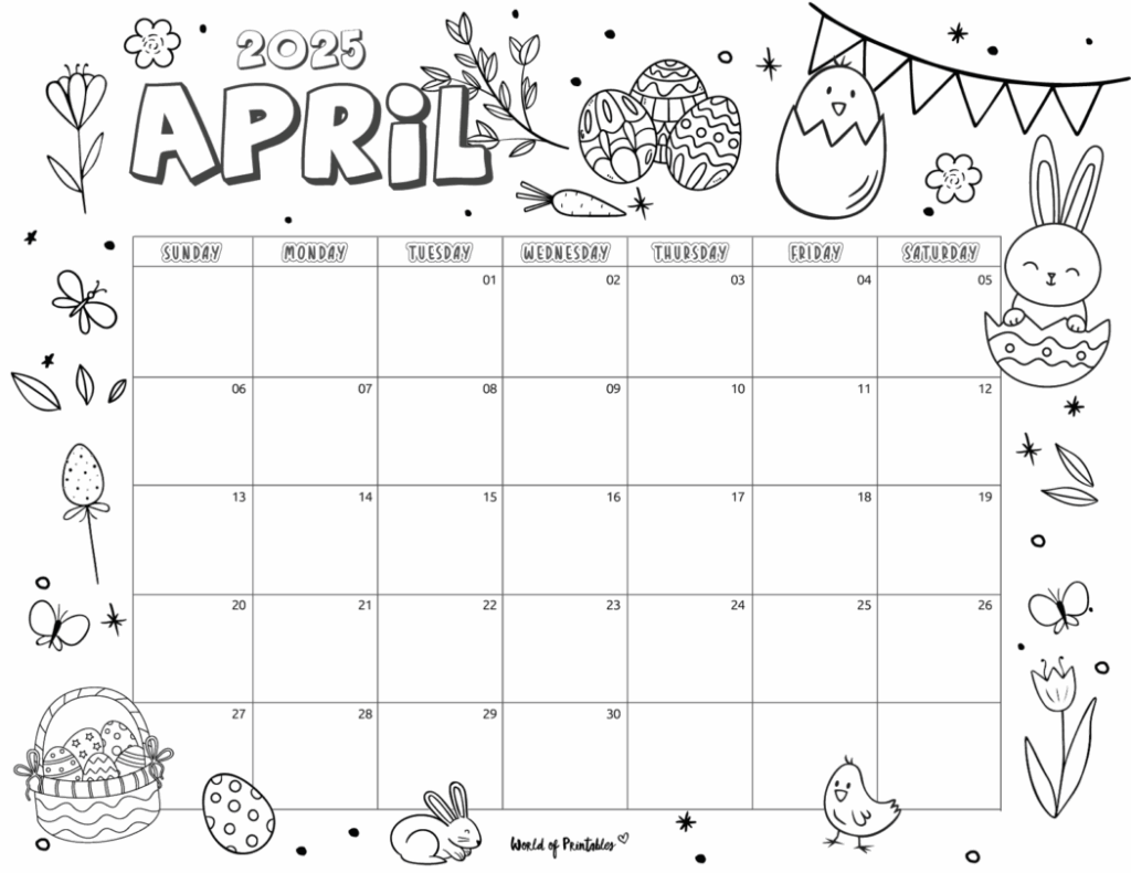 2025 Coloring Calendar Free Printables World Of Printables