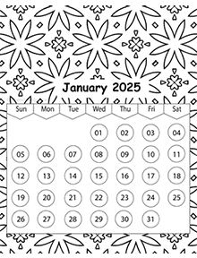 2025 Coloring Pages Calendar CalendarLabs