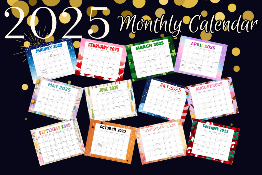 2025 Cute Calendar Printable Pdf Download Adam A Schultz