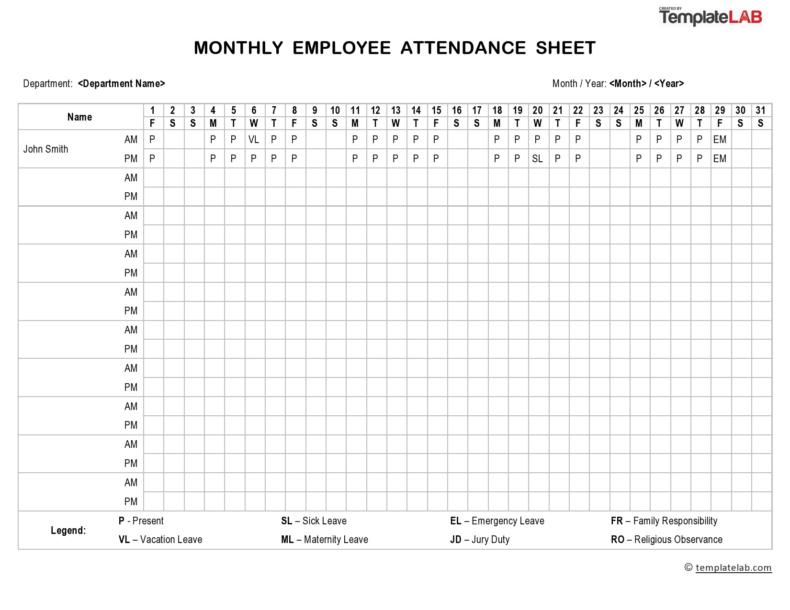 2025 Employee Attendance Calendar Printable Free Word Monthly Ariana 