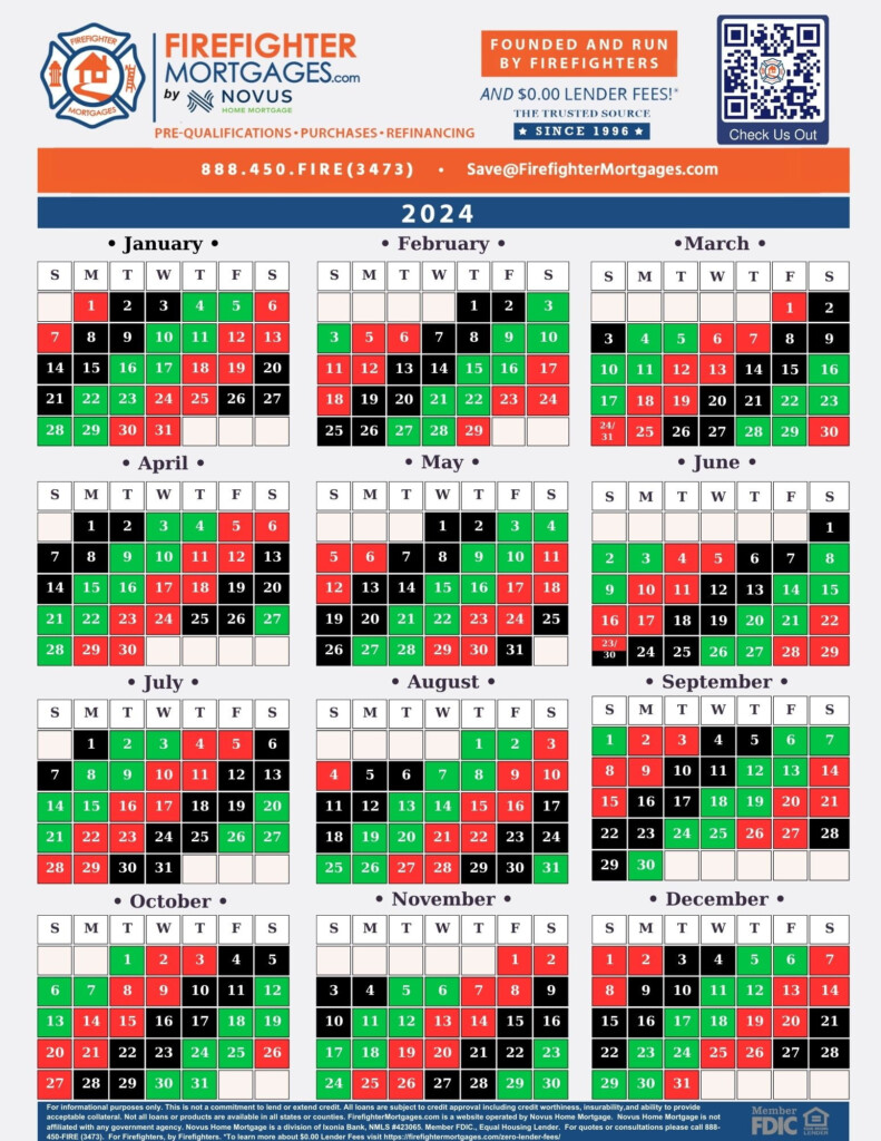 2025 Firefighter Shift Calendar 24 48 Printable James Wei