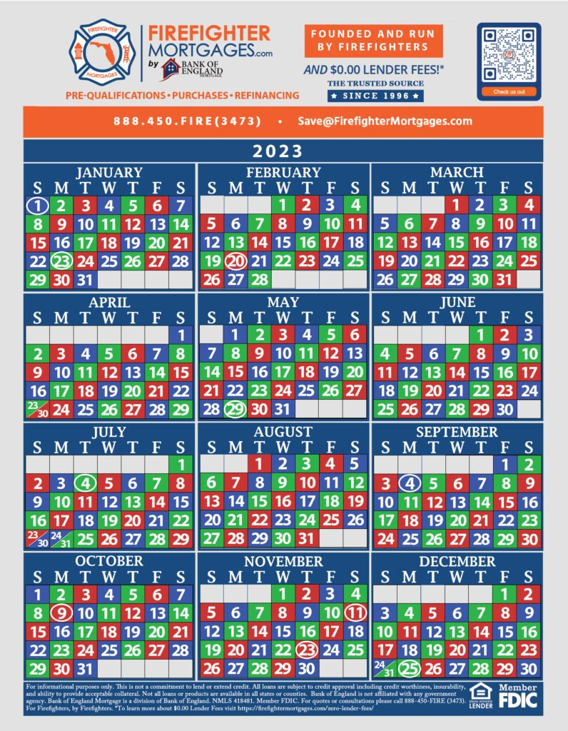 2025 Firefighter Shift Calendar 24 48 Printable Woya Stone