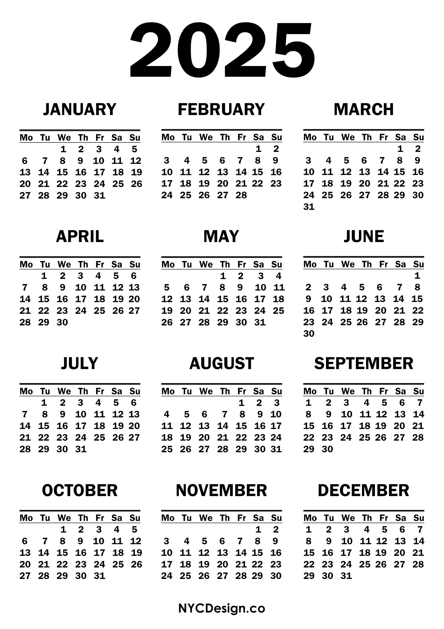 2025 Free Calendar Printable By Month Free Printable Violet Whitaker
