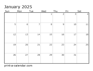 2025 Free Calendar Printable By Month Full Year James Kemp