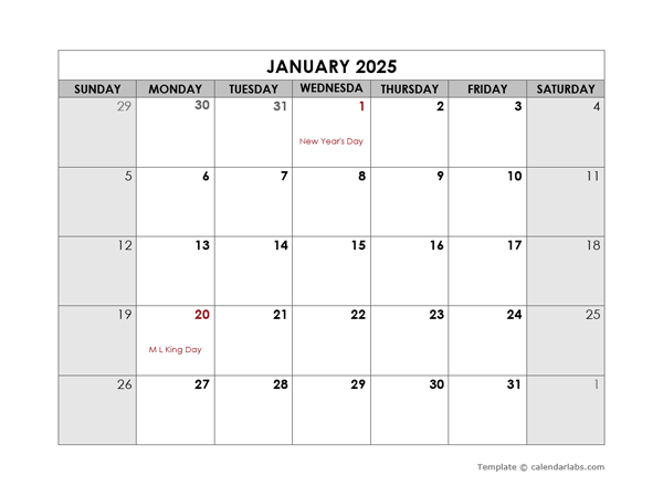 2025 Free Calendar Printable Word Lee Sears