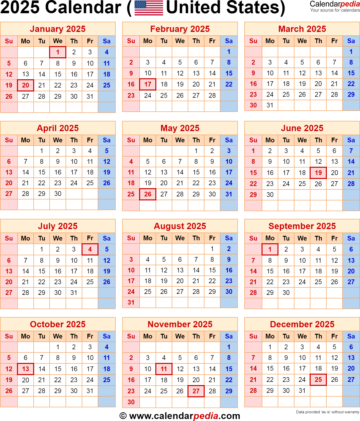 2025 Holiday Calendar Usa Pdf 2025 Jobi Ronnie