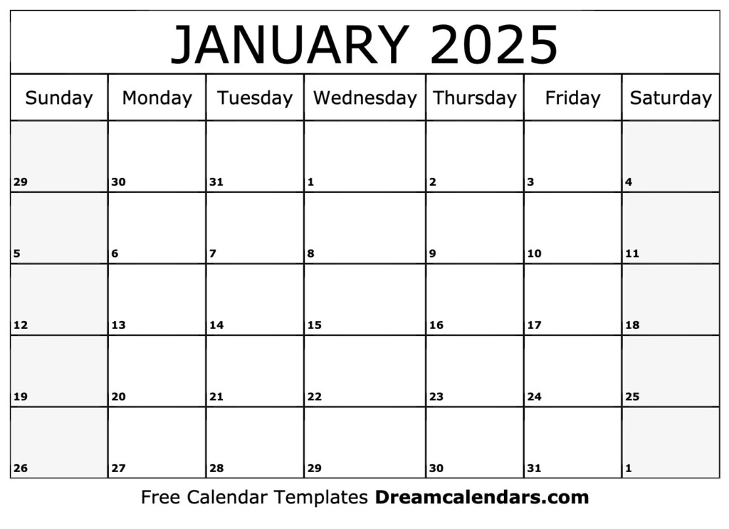 2025 January Calendar Images Printable Calendars Isabel Cumming