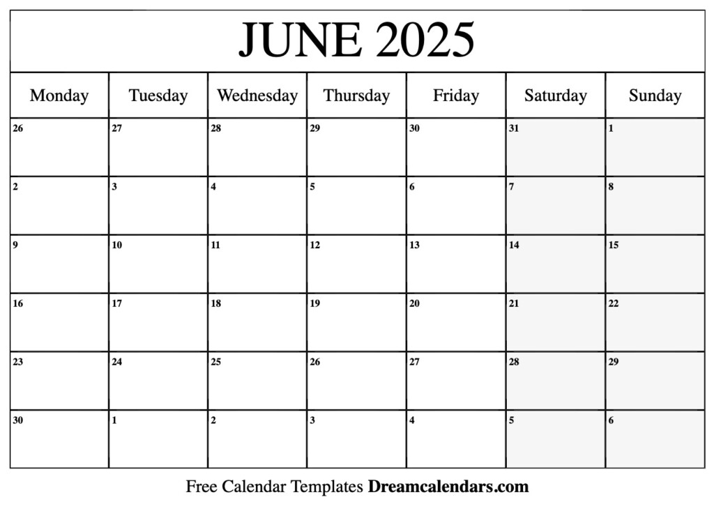 2025 June Calendar Print Out Free Printable 2025 Finest Ultimate Prime 