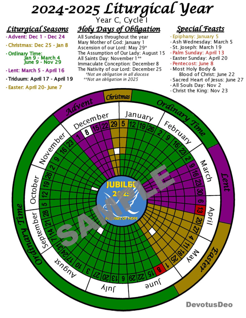 2025 Liturgical Calendar Printable Printable Calendars