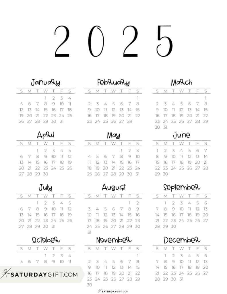 2025 Monthly Calendar Template To Print 8 11 Area Tom S Brown