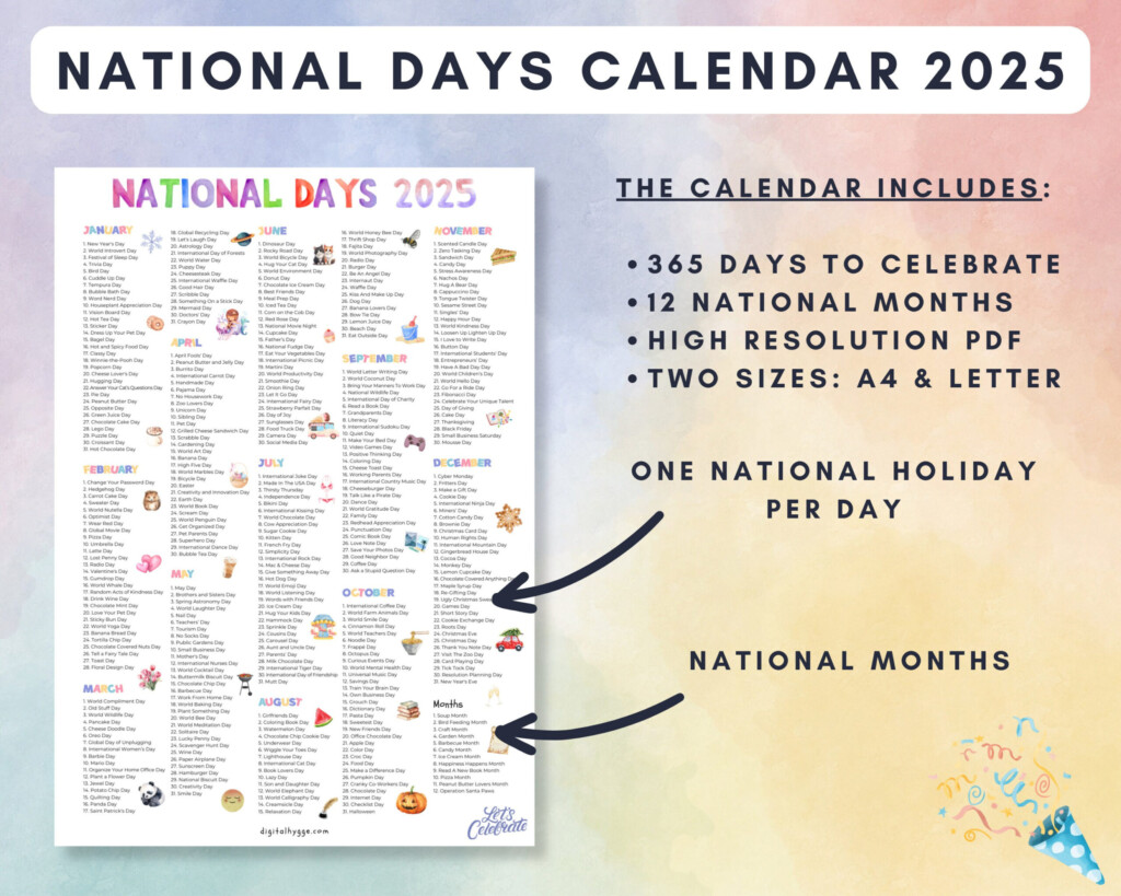 2025 National Day Calendar Printable Calendars 2025