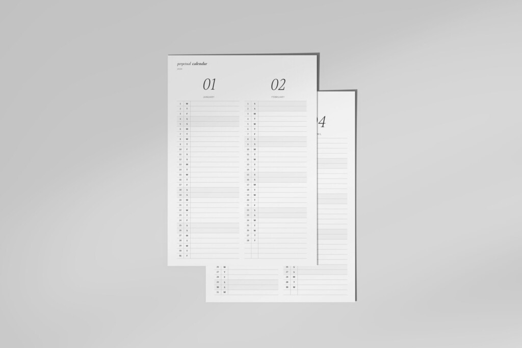 2025 Perpetual Calendar Printable