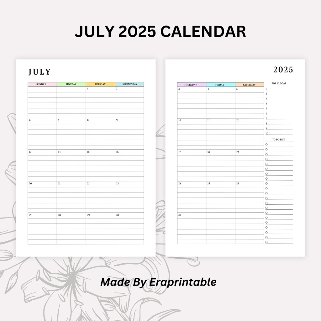 2025 Printable Lined Calendars Sally Powell