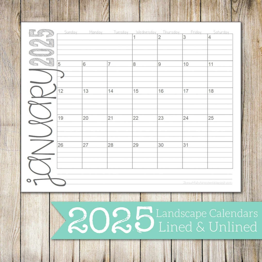 2025 Printable Lined Calendars Sally Powell