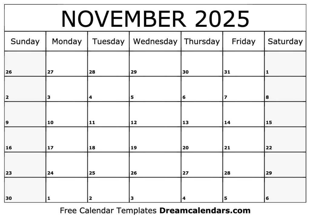 2025 Printable November Calendar Full Tina J Dockery