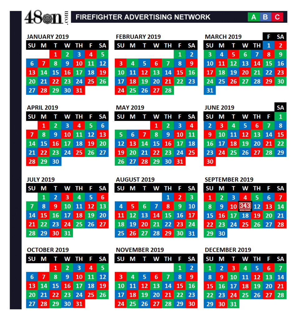 2025 Shift Calendar Firefighter Christine L Schultz