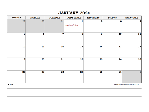 2025 South Africa Monthly Calendar With Notes Free Printable Templates