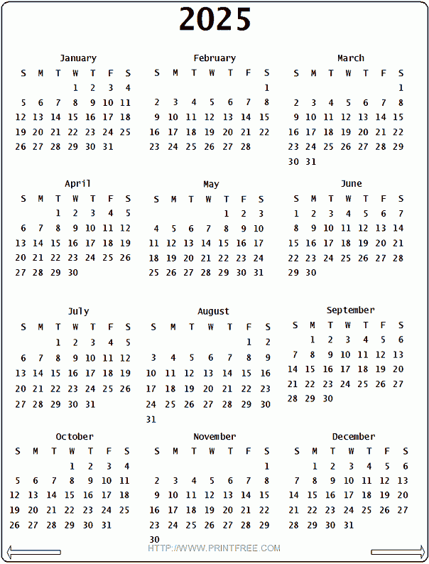 2025 Summer Calendar Year Printable Rose B Pickett