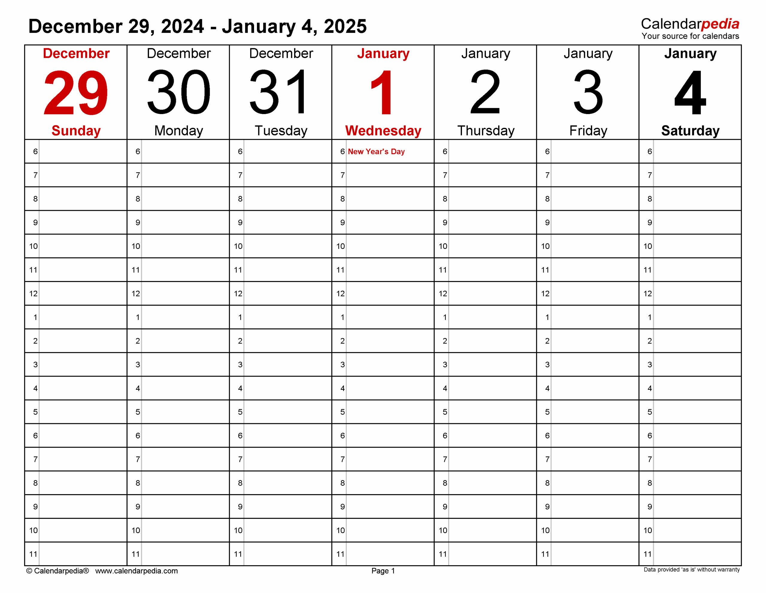 2025 Weekly Calendar Printable Free Pdf Downloadable Amy S King
