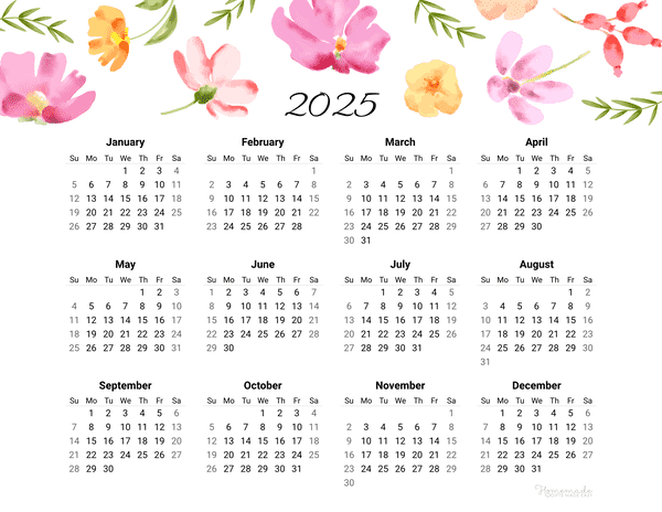 2025 Year 2025 Calendar Printable Free Daniel S White