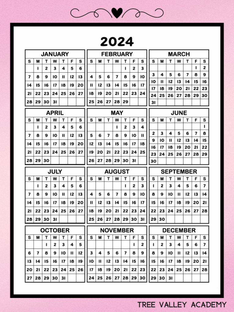 2025 Yearly Calendar Printable One Page Free Year Calendar One Shirl 